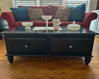 Classic Black Coffee Table, 2 Drawers