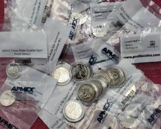 7 Proof & 20 BU Quarters, Mostly S-Mints