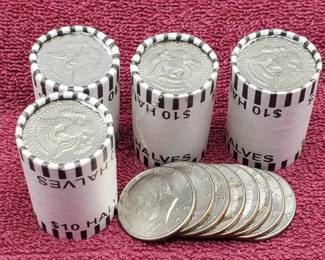 88 Kennedy Half Dollars--4 Rolls plus 8 loose