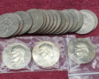 19 Eisenhower Dollars, includes 3 Proofs