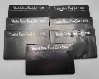 1 1974-S & 6 1976-S U.S. Proof Sets--7 Sets in All