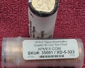 2 Rools Washington Quarters--1979-S PROOF & 2012-S BU Yunque NF