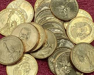 25 Presidential Dollars--Most Uncirculated