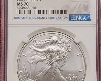 2021-W American Silver EagleNGC MS70, Early Release