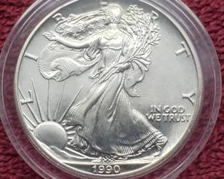 1990 American Silver Eagle in Airtite