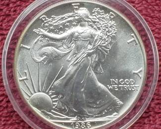 1986 American Silver Eagle in Airtite--First Year of Issue