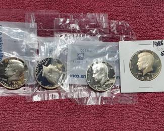 3 1776-1976-S Proofs & 1986-S Proof Kennedy Half Dollars