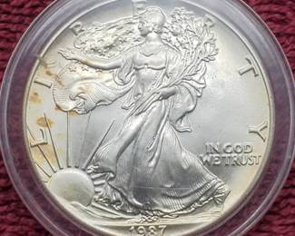 1987 American Silver Eagle in Airtite