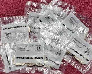 (13) 5-Coin Sets, BU National Park Sets of S-Mint Washington Quarter