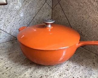 Le Creuset Signature Round Saut Pan, . qt, Flame Orange