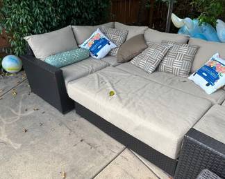 Ohana Depot Piece Outdoor Wicker Sectional Sofa with Coffee Table third image