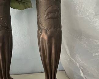 WWI Trench Art Bronze Vases Set of  second image
