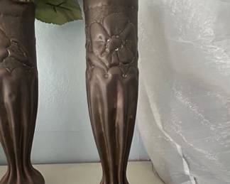 WWI Trench Art Bronze Vases Set of  third image