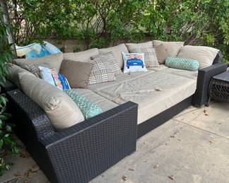 Ohana Depot Piece Outdoor Wicker Sectional Sofa with Coffee Table fourth image