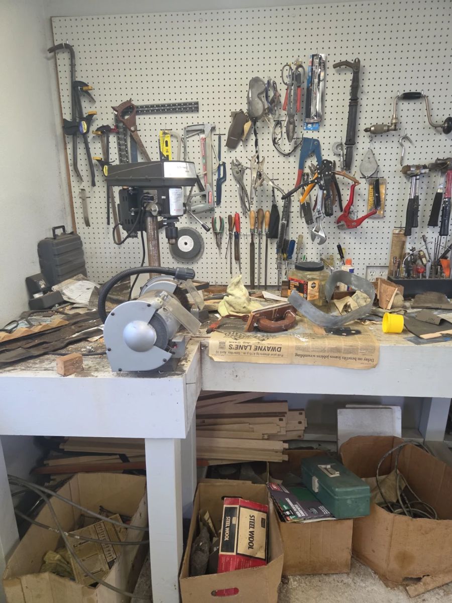 Diggers dream! Come look through the workbench for just the right tool.