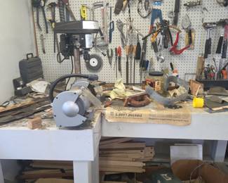 Diggers dream! Come look through the workbench for just the right tool.