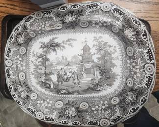  Henderson and Gaines Davenport Staffordshire England” Chinese pastime” large platter 1860 