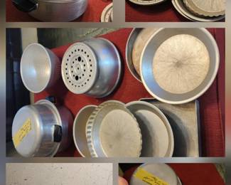 set Tacuco Wearever USA with dutch oven, pie and cake ,strainer