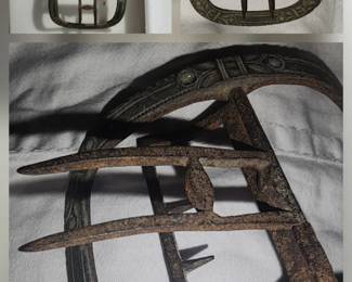 1700s era shoe buckles , one pair matching