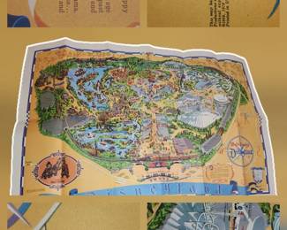 Vintage disneyland 1972 map folded since 1972 