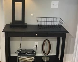 Side Entrance Table, Lamp, Vintage Typewriter