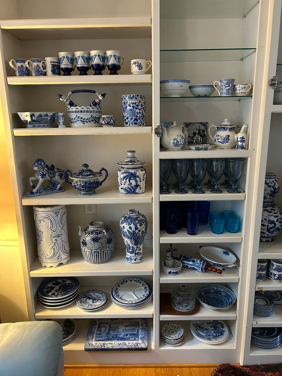 Blue and white everywhere. Blue is a great color for decorating.