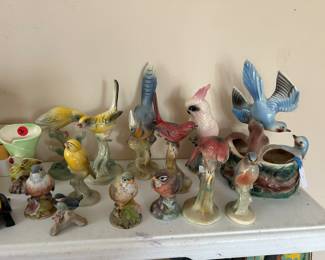 Vintage bird figurines.