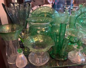 STEUBEN THREADED GLASSWARE--BOWLS, VASES, PERFUMES