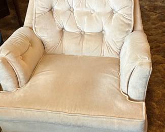 Tufted Corduroy Swivel Rocker Armchair
