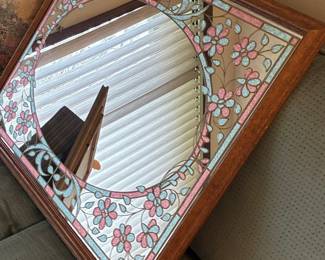 Windsor Art "Marsel" Faux Stained Glass Floral Mirror