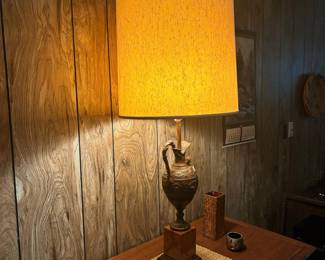 Vintage French Bronze Finish Ornate Urn Table Lamp