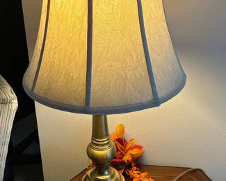 Vintage Stiffel Brass Table Lamp with Embossed Shade