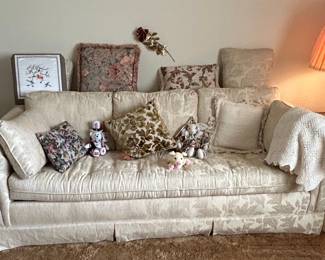 Vintage Drexel Heritage Damask Upholstered Sofa