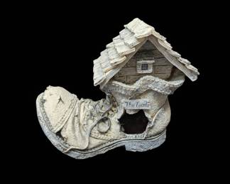 Exhart Solar Old Lady Shoe House Garden Statue