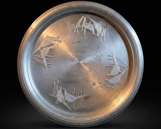 Vintage West Bend Aluminum Tray with Pheasant Motif