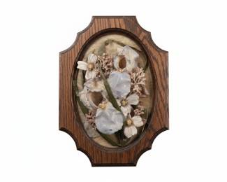 Set of Two Mid-Century Floral Porcelain Wall Plaques