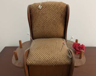 Vintage Rocking Chair Pin Cushion with Spool Holders
