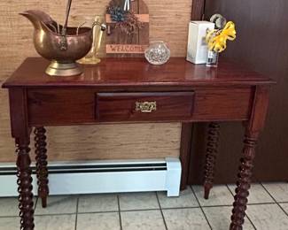 Victorian Mahogany Side Table with Cotton Reel Legs