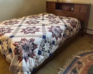 Mid-Century Modern Walnut Headboard with Storage