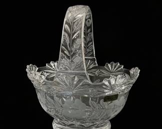 Imperial Glass "Medallion Rose" Crystal Basket