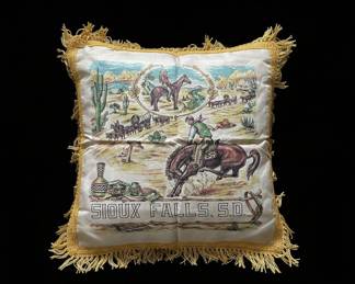 Vintage Sioux Falls, S.D. Souvenir Pillow Cover