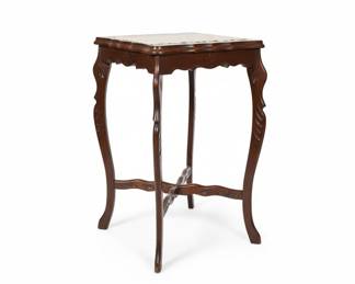 Antique Walnut Side Table with Carved Legs