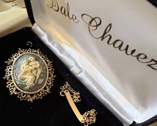 Assorted Vintage Jewelry Collection with Dale Chavez Cameo Pendant
