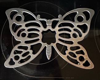 Vintage Leonard Silverplate Butterfly Trivet
