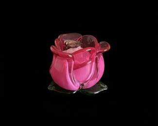 Murano Glass "Mom" Sculpture with Rose
