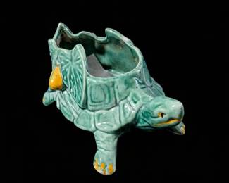 Vintage McCoy Pottery Green Turtle Planter