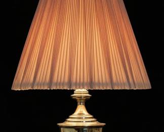 Vintage Stiffel Style Brass Urn Table Lamp with Pleated Shade