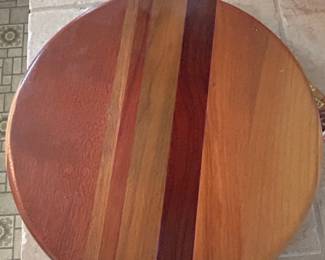 Round Mixed Wood Lazy Susan