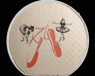 Vintage Children's Train Case with Ballerina and Ballet Slippers Design