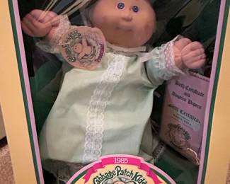 1985 Cabbage Patch Kid Preemie Doll 'Karel Esta' in Original Box with March of Dimes